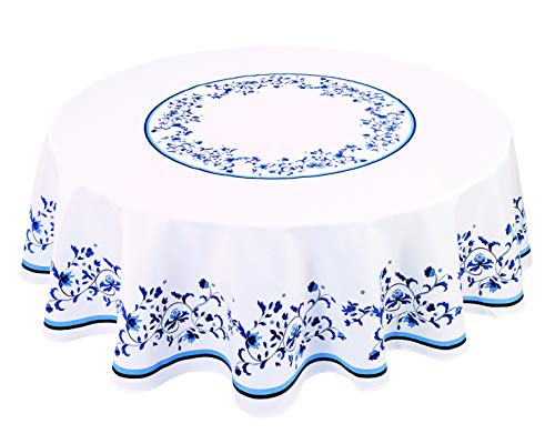 Avanti Linens - Tischdecke, runde Tischdecke, Küchendekoration, 177,8 cm (Spode Blue Portofino) von Avanti Linens