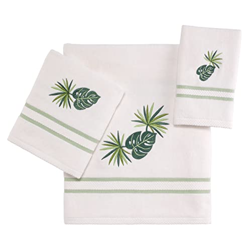 Avanti Linens Viva Palm Collection Handtuch-Set, 3-teilig, Weiß von Avanti Linens