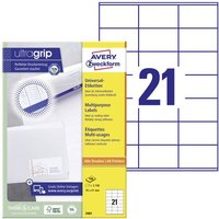 Avery-Zweckform 3481 Universal-Etiketten 70 x 41mm Papier Weiß 2100 St. Permanent haftend Tintenstr von Avery-Zweckform