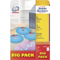 Avery-Zweckform L7676A-40P CD-Etiketten Ø 117mm Papier Weiß 80 St. Permanent haftend Farblaserdruc von Avery-Zweckform