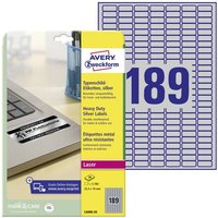 Avery-Zweckform L6008-20 Typenschild-Etiketten 25.4 x 10mm Polyester-Folie Silber 3780 St. Permanent von Avery-Zweckform