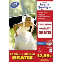 Avery-Zweckform Photo Paper C2552-40P Fotopapier 10 x 15cm 250 g/m² 80 Blatt Seidenmatt von Avery-Zweckform