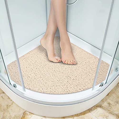 Avvrel Duschmatte, Duschmatte, rutschfest, weich, Anti-Schimmel, antibakteriell, PVC-Matte, schnelle Entwässerung, Duschmatte (60 x 60 cm, Beige) von Avvrel