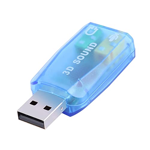 Externe USB-Soundkarte, 5.1-Kanal, 3D-Audio-Adapter, 3,5 mm, Headset-Mikrofon-Ersatz für PCs, Desktop-Notebook, Stereo-Headset, Drive-free Adapter von Awydky