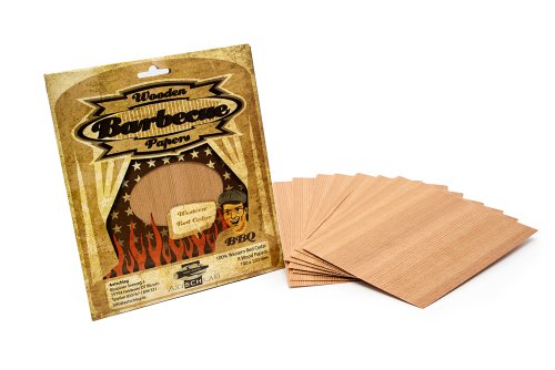 Axtschlag Grillpapier Zeder, zum schonenden Garen, hält das Gargut saftig, für Grill & Backofen, auch zum Servieren, 8 Wood Papers + Schnur, 190x150x1 mm von Axtschlag