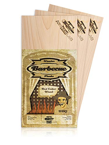 Axtschlag Grillbretter Zedernholz, 3 Wood Planks zum schonenden Garen mit aromatischer Rauchnote und Servieren, für alle Grills & Smoker, 300x150x11 mm, mehrfach verwendbar von Axtschlag