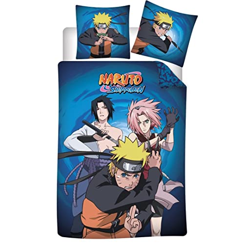 Naruto Kinder Bettwäsche Set Bettbezug 140 x 200 cm + Kissenbezug 63x63 cm… von Aymax