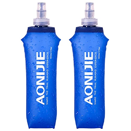 Azarxis TPU Faltbarer Soft Flask, BPA-Frei Trinkblase Trinkflaschen Wasserflasche für Trinkrucksack Fahrrad Klettern Sport (500ml - 2 Stück) von Azarxis