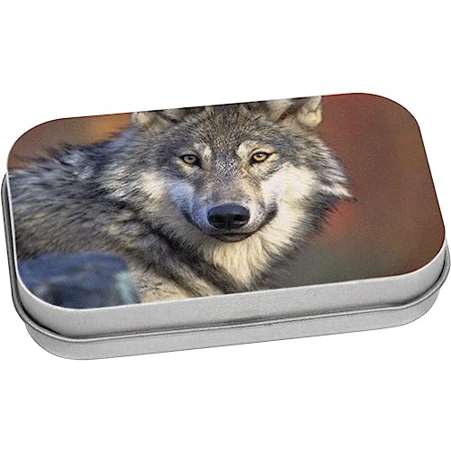 Azeeda 80mm x 50mm 'Wolf' Blechdose/Aufbewahrungsbox (TT00042607) von Azeeda