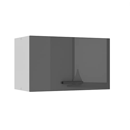 Belini Hängeschrank Küche, Küchenschränke SGP. Breite 60 cm. Oberschrank mit 1 Tür, Küchenhängeschränke, Wandschrank Hängend, Silber Hochglanz von B BELINI GROUP