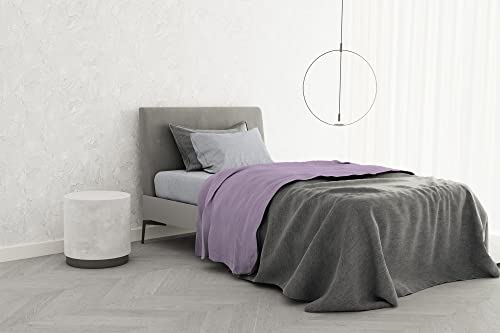 Italian Bed Linen B-CL-TC-1PM-04-lilla Bettwäsche-Set, 100% Baumwolle, Trendiger Chic, quadratisch und halb, Flieder von Italian Bed Linen