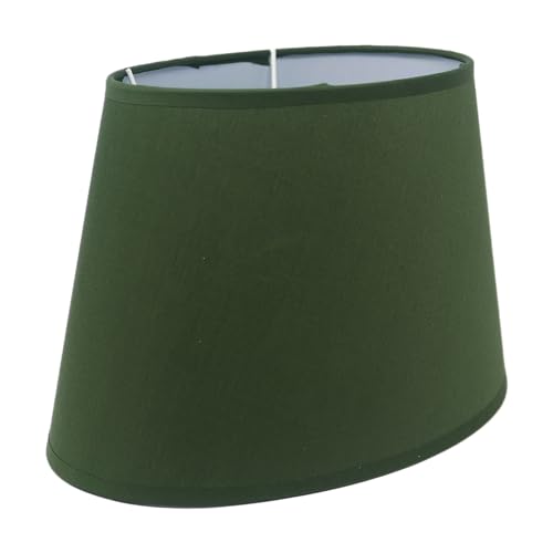 Lampenschirm Stofflampenschirm in Leinenoptik Oval für E14/E27 Fassung H 22 (grün) von B & S