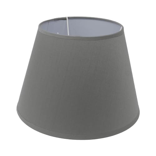 Lampenschirm kegelförmig aus Stoff H 20 x Ø 30 cm für Tisch - Stehlampen (grau) von B & S