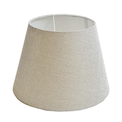 Lampenschirm kegelförmig aus Stoff H 20 x Ø 30 cm für Tisch - Stehlampen (hellgrau) von B & S