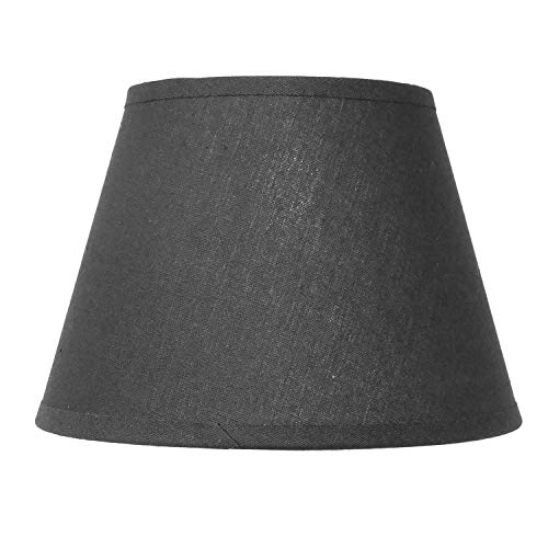 Lampenschirm kegelförmig aus Stoff H 20 x Ø 30 cm für Tisch - Stehlampen (schwarz glatt) von B & S