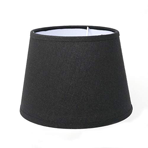Lampenschirm rund aus Stoff H 13 x Ø 18 cm für Tisch - Stehlampen (schwarz) von B & S