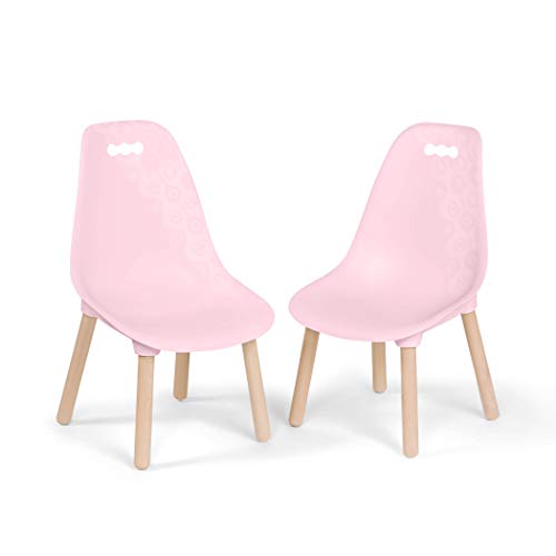 B. spaces Kinderstuhl 2er Set in Pink mit Holzbeinen – Kindermöbel, Kinderstühle stabil und stylisch mit Holz – Stuhl für Kinder ab 3 Jahren PVC-frei von B. spaces