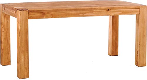 Esstisch Rio Kanto 160x90 cm Honig Pinie Massivholz Größe und Farbe wählbar Esszimmertisch Küchentisch Holztisch Echtholz vorgerichtet für Ansteckplatten Tisch ausziehbar Brasilmöbel von B.R.A.S.I.L.-Möbel