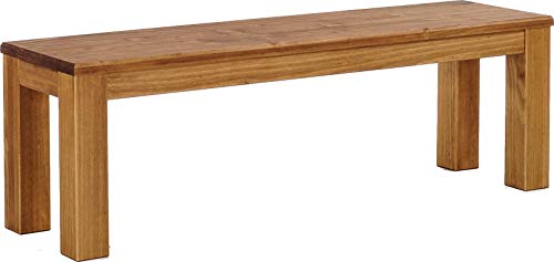 Sitzbank 140 cm Rio Classico Brasil Pinie Massivholz Esszimmerbank Küchenbank Holzbank - Größe und Farbe wählbar Brasilmöbel von B.R.A.S.I.L.-Möbel