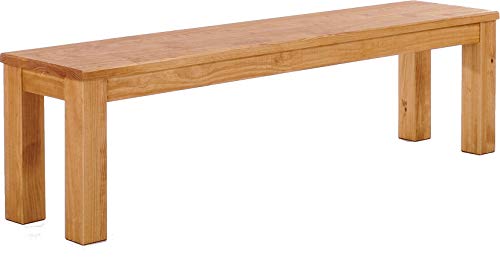 Sitzbank 150 cm Rio Classico Honig Pinie Massivholz Esszimmerbank Küchenbank Holzbank - Größe und Farbe wählbar Brasilmöbel von B.R.A.S.I.L.-Möbel