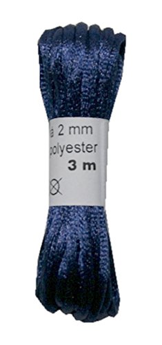 Satinkordel Satinschnur Kordel Satinfaden 3 m 2 mm dunkelblau (0018) von B2Q