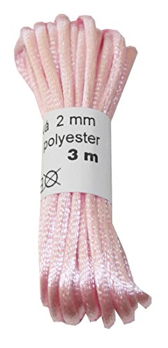 Satinkordel Satinschnur Kordel Satinfaden 3 m 2 mm rosa (0014) von B2Q