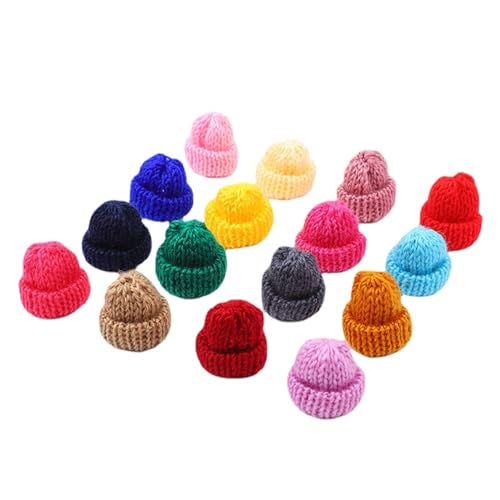 Mini Strickmützen Zum Basteln Mützen Für Sorgenwürmchen Mützchen Sorgenwürmchen Weihnachtsmützen Puppen Hut Zum Kleine Weihnachten Basteldekoration Gestrickt Ornamente (ohne den Ball,100 Stück) von BABANI