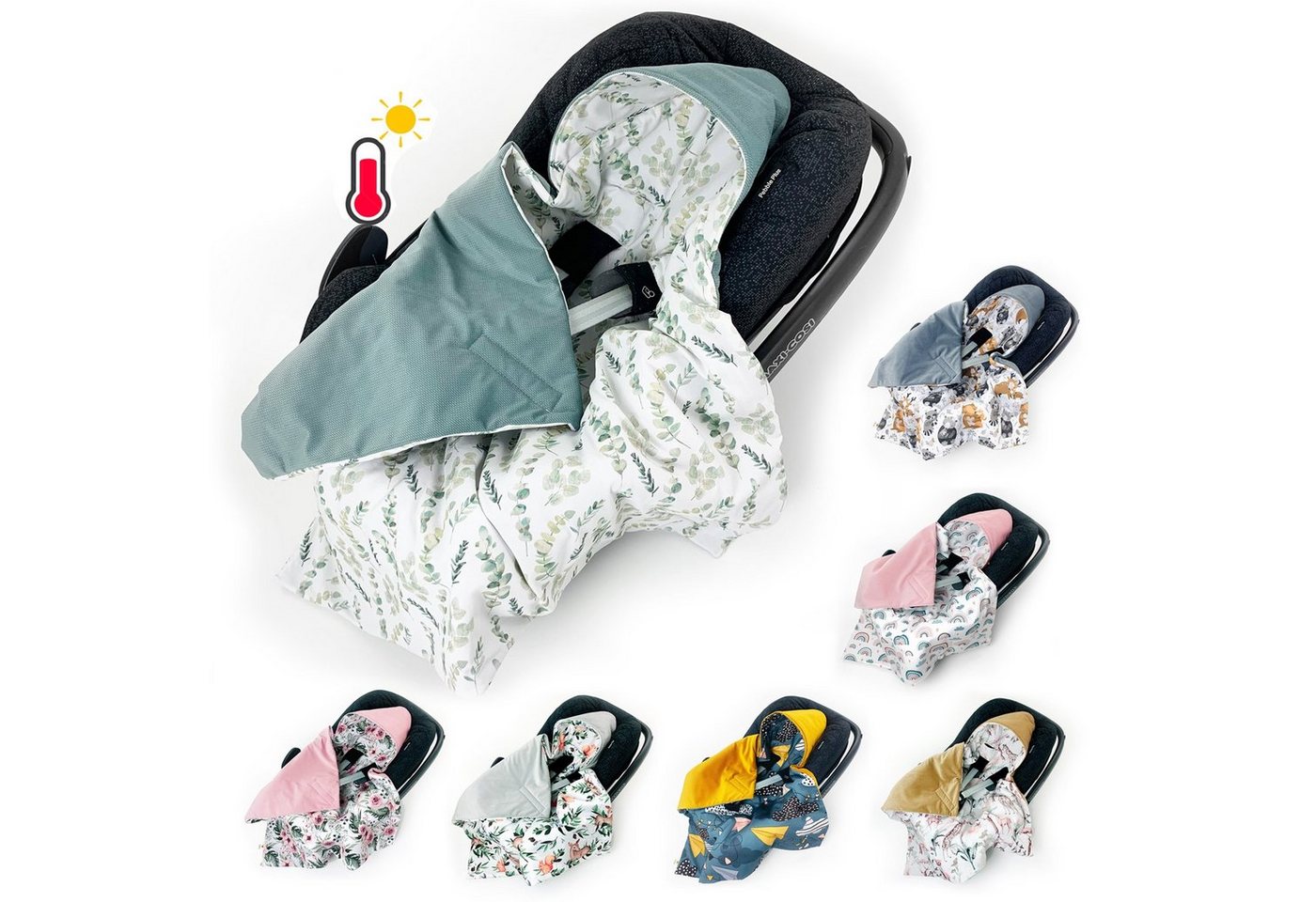 Einschlagdecke Ganzjährige Einschlagdecke Babyschale Autositz universal,0-6 0-12 Mon., BABEES von BABEES