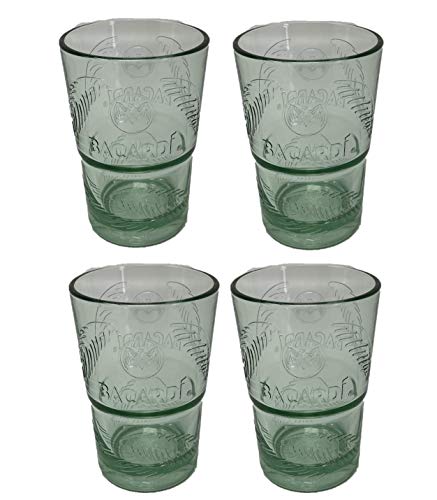 BACARDI Cocktailgläser Mojito-Gläser Tumbler, Trinkgläser Grün getönt 4x 36 cl Gläser SET von BACARDI