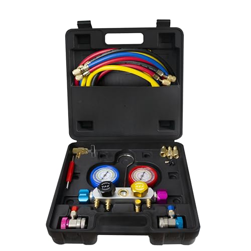 BACOENG 4-Wege-Wechselstrom Kombiinstrument Manifold Gauge Set für Kältemittel R134A R410A R22 von BACOENG