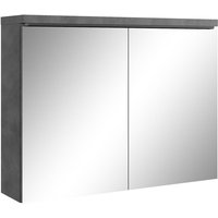 Spiegelschrank Paso 80cm Dunkle Grau - Schrank Spiegelschrank Spiegel Badezimmer Badmöbel Set Hängeschrank Badschrank - Dunkel grau von BADPLAATS