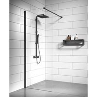 Badplaats - Duschwand Florida 60 x 200cm Glas Duschabtrennung Schwarz - Walk-In Dusche Nano Duschtrennwand - Schwarz von BADPLAATS