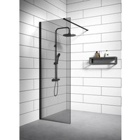 Duschwand Rizani 50 x 200cm Glas Duschabtrennung Schwarz - Walk-In Dusche Nano Duschtrennwand - Schwarz von BADPLAATS