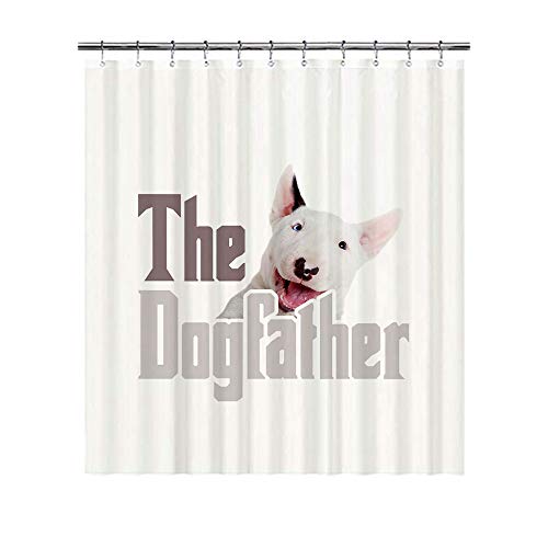 BAGEYOU Hund Vater Duschvorhänge mit lustigem Hund Bullterrier Badezimmer Vorhang Wasserdicht Schimmelresistent Polyestergewebe 66 x 72 Zoll mit 12 Haken von BAGEYOU