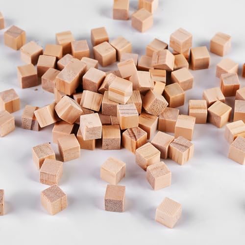 400 Stück Holz Würfel Deko,10 MM Kleine Holzwürfel Blanko zum Basteln, Holzwürfel Blanko Deko Holz Basteln Bastelmaterial, Natürliche Bastelwürfel für DIY, Malen, Handwerk, Dekoration, Zahlen von BAIFULAI