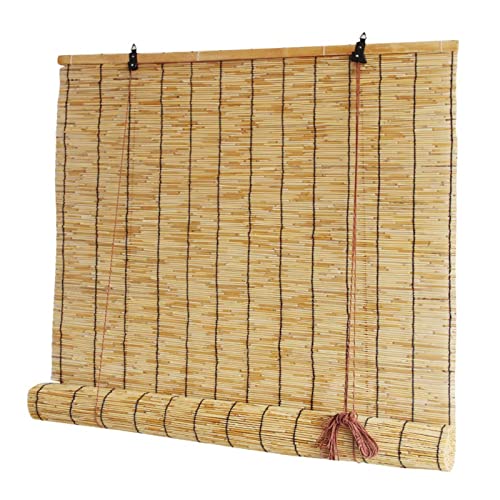Bambusvorhang Wetterfest 90×180cm, Bambusrollo Atmungsaktiv und Sonnenschutz, Bambus Vorhang Außen, Terrasse und Garten,Balkon 90×180cm von BAILR