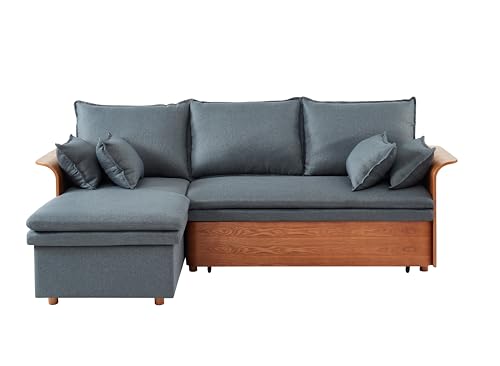 BAÏTA Ecksofa, 4-Sitzer, umkehrbar, mit Stauraum, aus Stoff, grau, Dimensions canapé : 243 x 160 x 95 cm von BAÏTA