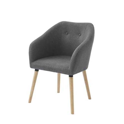 BAÏTA Viggo Sessel aus Stoff mit Holzfuß, grau, Dimensions : 58 x 57 x 80 cm von BAÏTA