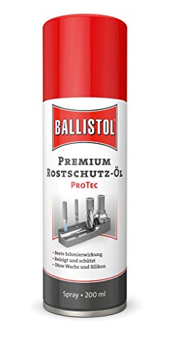 BALLISTOL 25260 Premium Rostschutz-Öl PROTEC 200ml Spray – Schmierwirkung, ohne Wachs, säurefrei – Pflege, Wartung von BALLISTOL