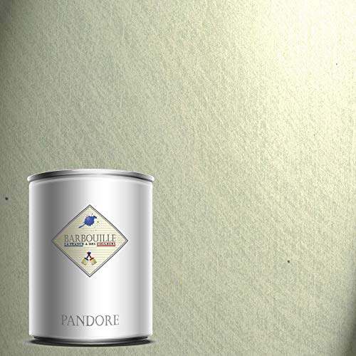 BARBOUILLE Pandore 1 Ltr – Farbe Perlmutt-Effekt, metallisiert, Platinfarben – Schneeflocke mit Spatel von BARBOUILLE