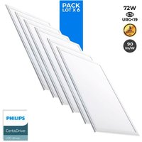 6er-Pack LED-Einbaupanels slim 120x60 cm - philips Treiber - 72W - Neutralweiß von BARCELONA LED