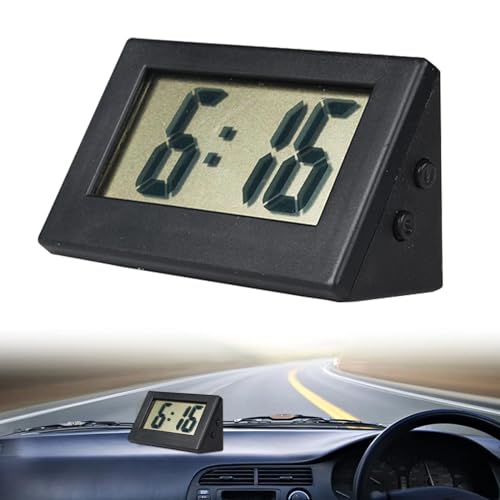 Mini Auto Uhr, Fahrzeug Elektronische Digitaluhr, LCD Digital Clock, Fahrzeug Auto Clock, Schreibtisch Uhr mit Klebepad, Autouhr Armaturenbrett, Kleine Digitaluhr Zum Aufkleben, Mini-Digitaluhr von BASTOUR