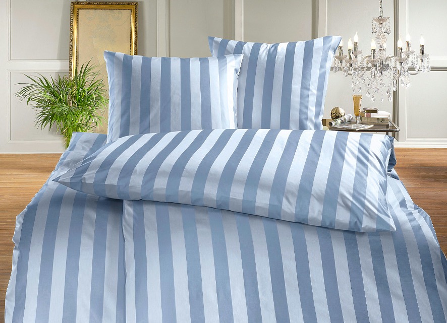 Hochwertige Bettwäsche aus dem Hause BAUER, Größe 120 (Kissenbezug, 80/ 80 cm), Hellblau von BAUER CURT