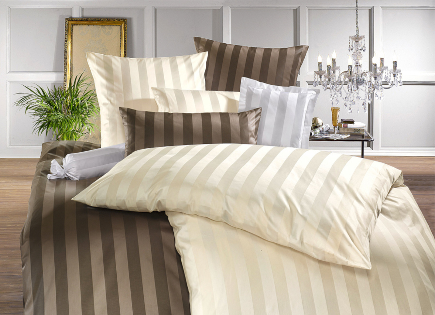Hochwertige Bettwäsche aus dem Hause BAUER, Größe 200 (Deckenbezug, 200/200 cm), Beige von BAUER CURT