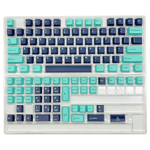 BAYORE Tastenkappen Blau Schwarz Zweifarbig 121 Tasten CherryProfile Tastenkappen Set Für Spiel Mechanische Tastaturschalter Kappen Lichtdichte Tastenkappe von BAYORE