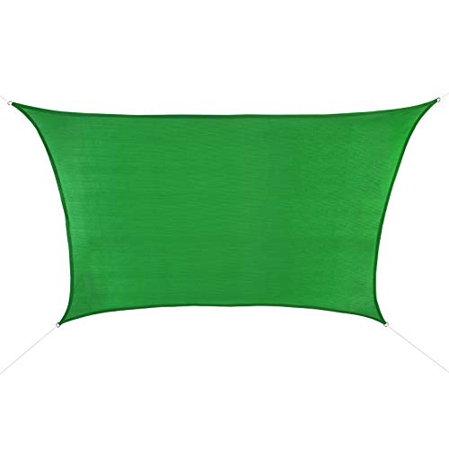 BB Sport Sonnensegel 4m / 5m x 3m Smaragd Trapez HDPE Sonnenschutz Windschutz Schattenspender UV Schutz Garten Terrasse Camping von BB Sport