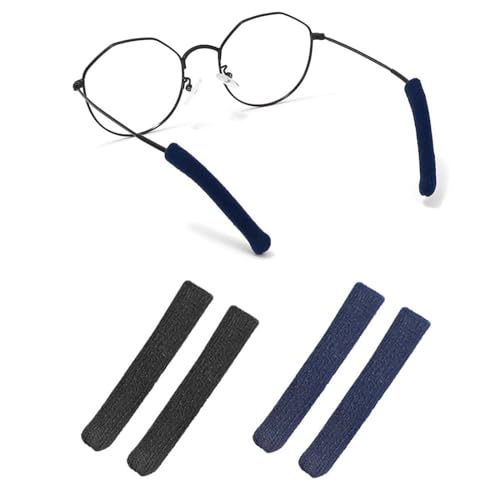 BCZR 2 Paar Brillenbügel，Antirutsch Brillenbügel，Gestrickter Rutschfester Brillenüberzug，Brille Rutschstopp，Brillen Rutsch Stopper，Antirutsch Halterung Für Brillenbügel(2 Farben) von BCZR