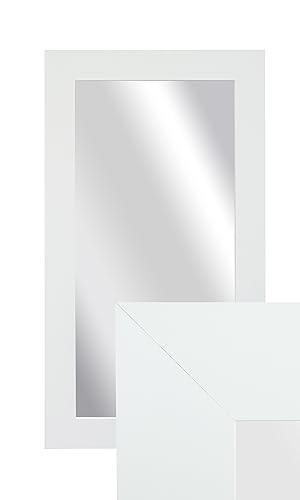 BD ART Wandspiegel Dekorativ Garderobenspiegel Ganzkörperspiegel 90x50cm weiß von BD ART