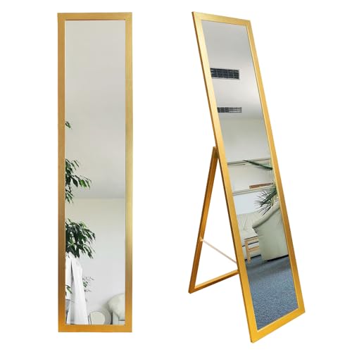 Stand-Ankleidespiegel 155,8 x 35,8 cm Standspiegel Garderobe Standspiegel Gold Zeitloser eleganter MDF Rahmen von BD ART