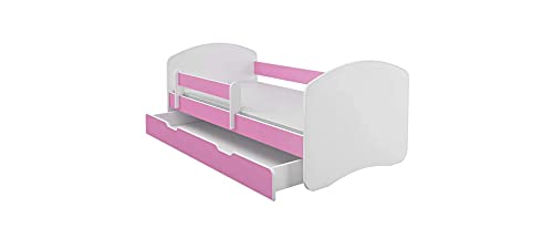 BDW Kinderbett Jugendbett mit Einer Schublade und Matratze ROSA 140x70 || BESTPREIS || von BDW